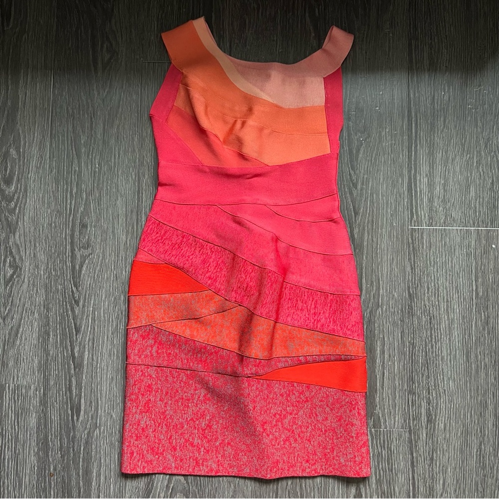 Herve Leger ombre bandage dress